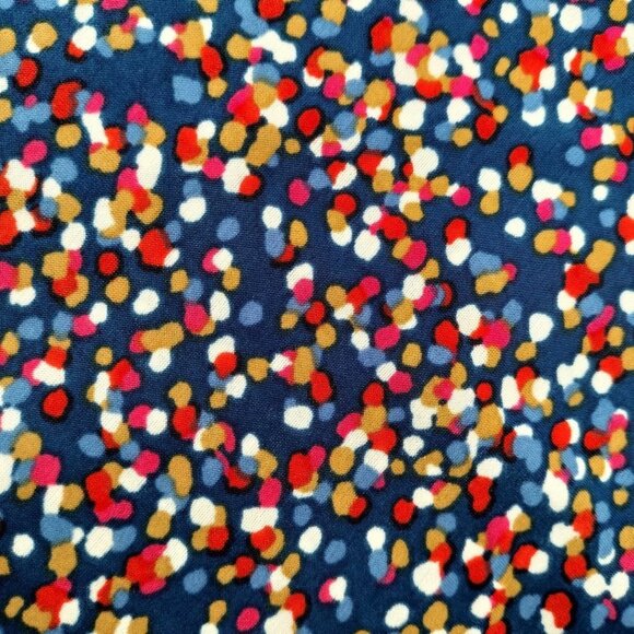 NWT Ava & Grace Plus Size 1X Navy Blue Multi Color Pintuck 3/4 Sleeve Top - Picture 5 of 7